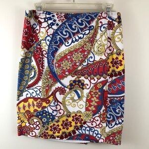 Talbots Lined Paisley Print Pencil Skirt